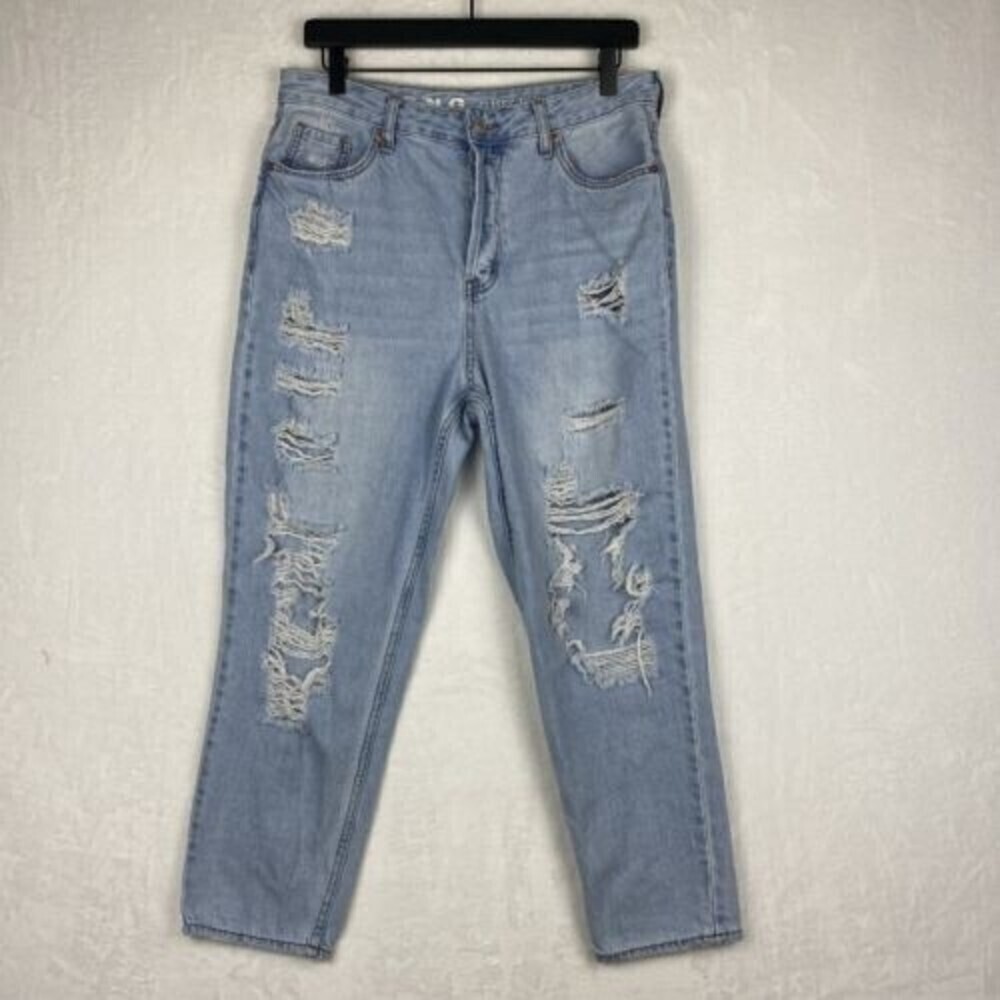 S.O.N.G Jeans Womens Size 11/30 Light Blue Distressed Classic Mom Jeans Casual